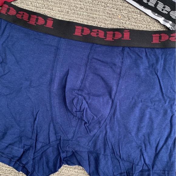 PAPI MENS BRAND NEW NAVY BLUE 95% COTTON / 5% SPANDEX BOXER BRIEF MEDIUM 32"-34" - Picture 3 of 9
